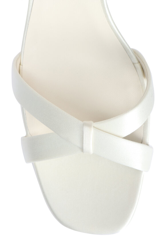 Jimmy Choo Elsy Ivory Satin & Crystal Buckle Sandal, 85mm - view 4