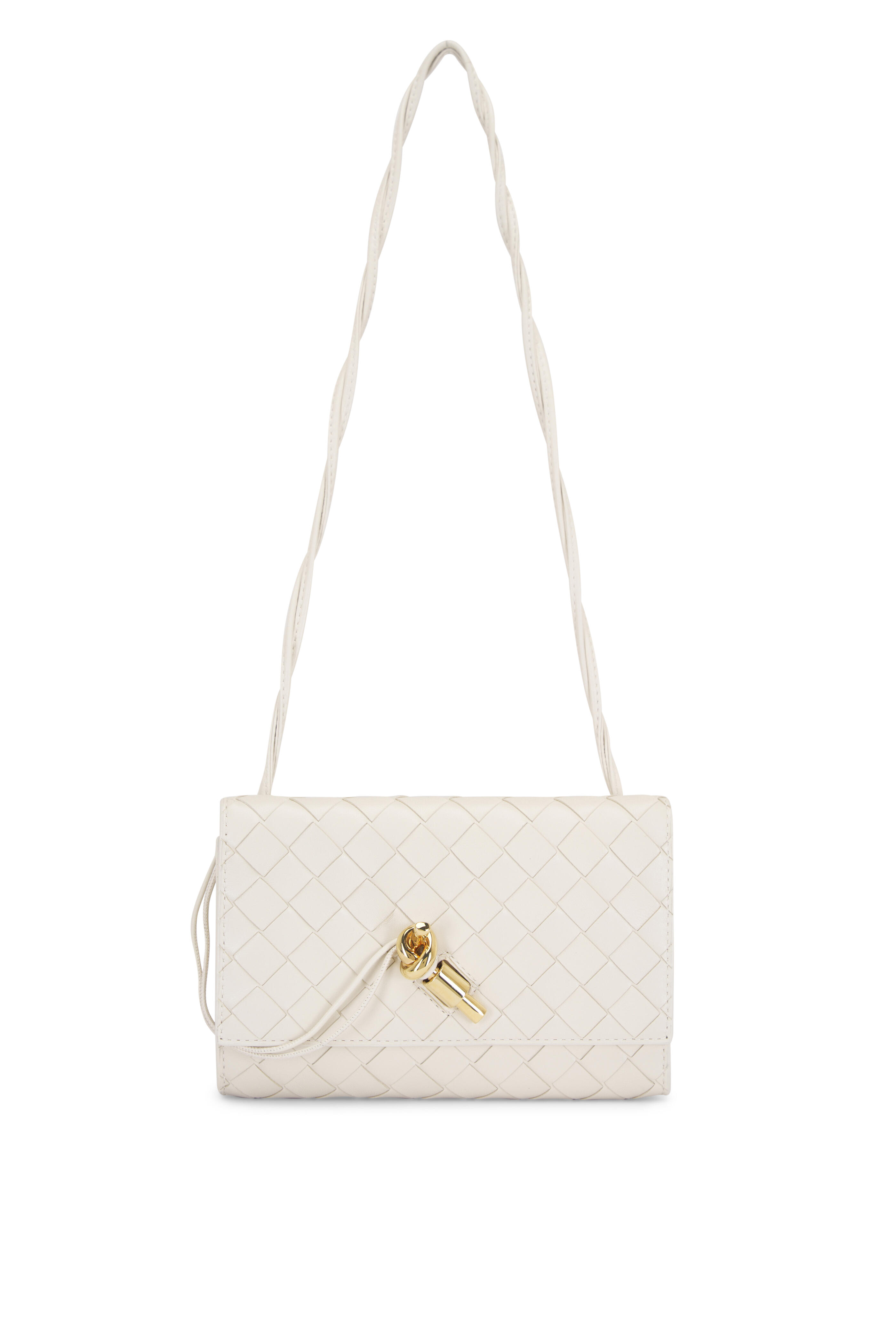 Bottega Veneta - Andiamo Sea Salt Intrecciato Leather Pouch