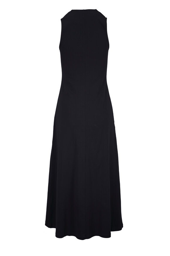 Majestic Black Supima Cotton V-Neck Midi Dress - view 3