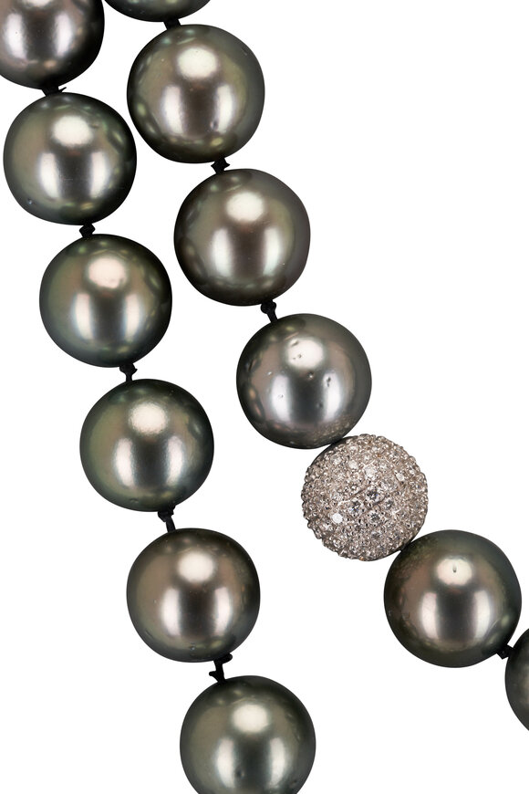 Cairo - Tahitian Pearl & Diamond Opera Necklace
