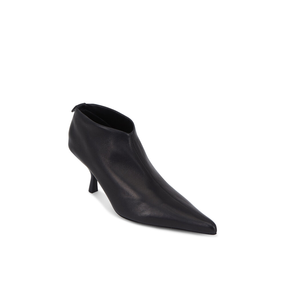 The Row Bourgeoise Black Stretch Leather Bootie 65mm