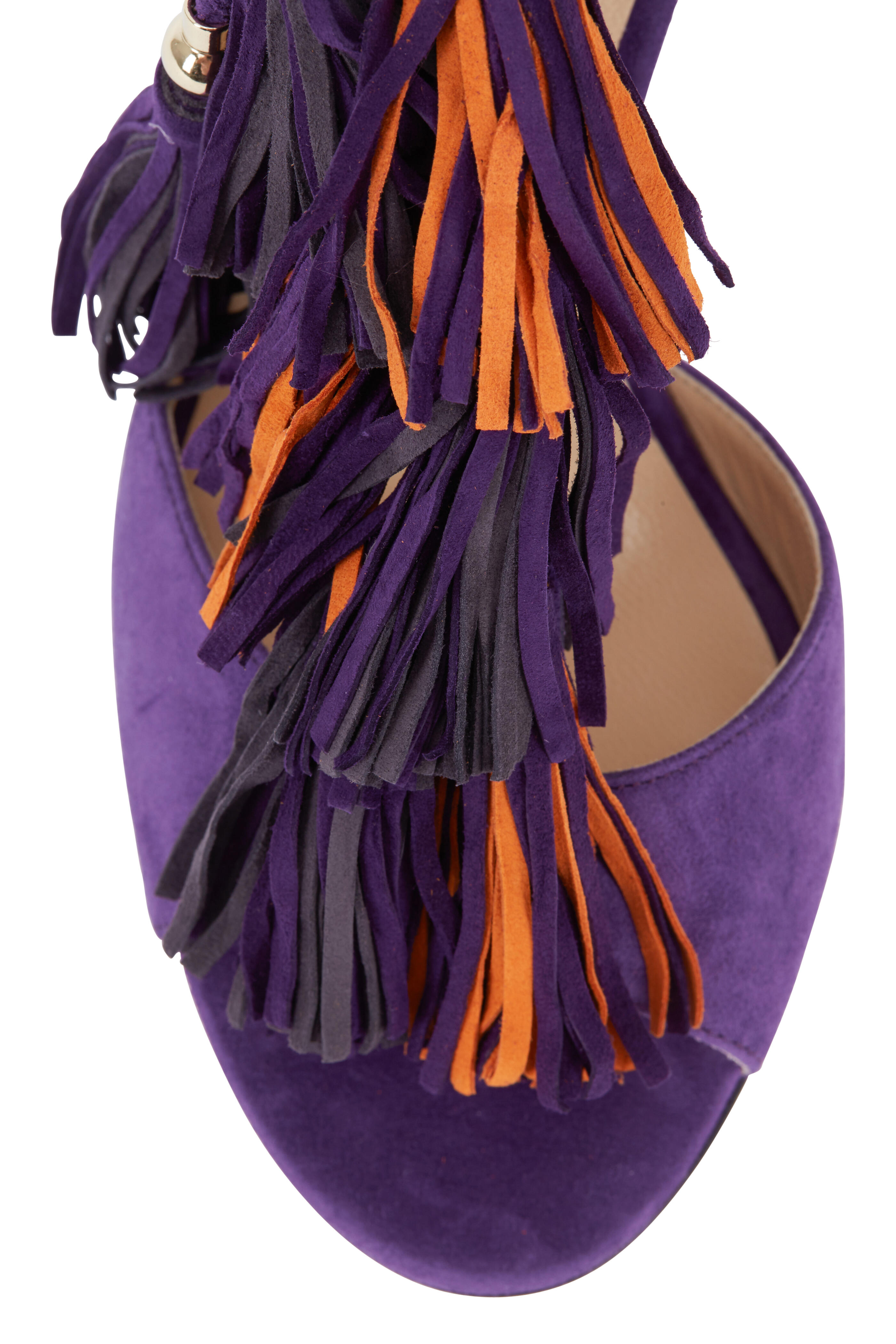 Jimmy Choo - Mindy Boho Purple Mix Suede Tassel Sandal, 85mm