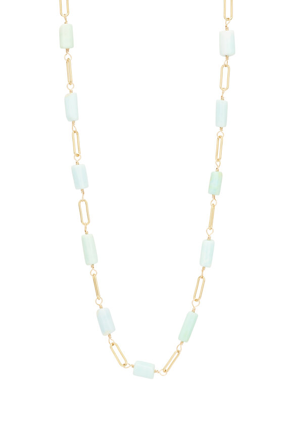 Cristina V. Peruvian Opal Safety Pin Chain Necklace - view 1