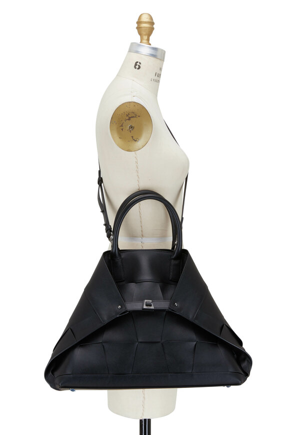 Akris - Ai Black Woven Leather Medium Shoulder Bag