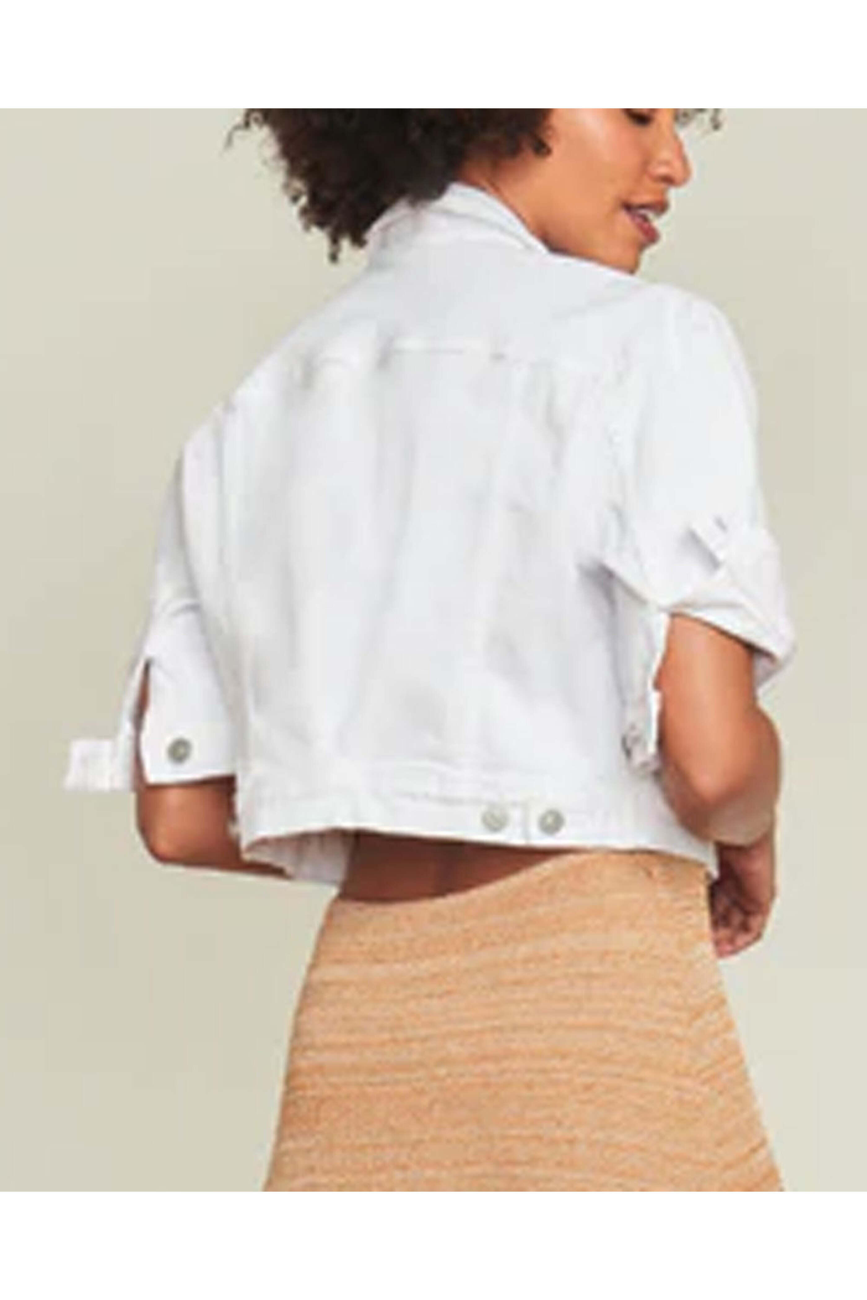 Veronica Beard - White Raina Short Sleeve Denim Jacket