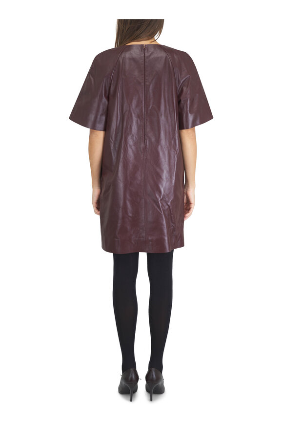 Totême Bordeaux Cocoon Leather Dress - view 3