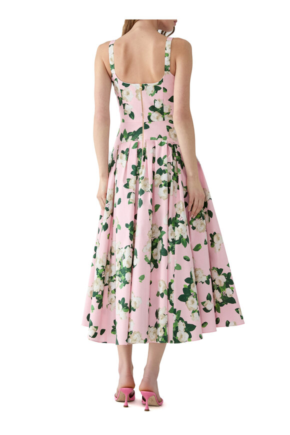Carolina Herrera Blush Floral Print Midi Dress - view 4