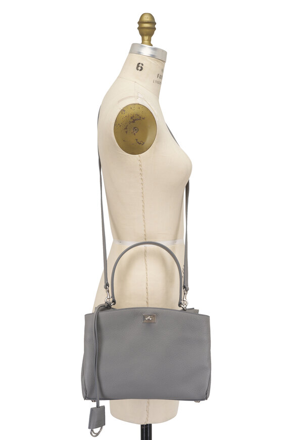 Balenciaga Small Rodeo Gray Grained Leather Top Handle Bag - view 7