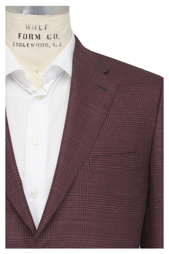Brioni Rust Red Plaid Sportcoat - view 1