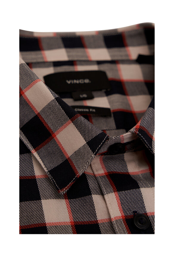 Vince - Ojai Stone Beach & Coastal Blue Plaid Sport Shirt 