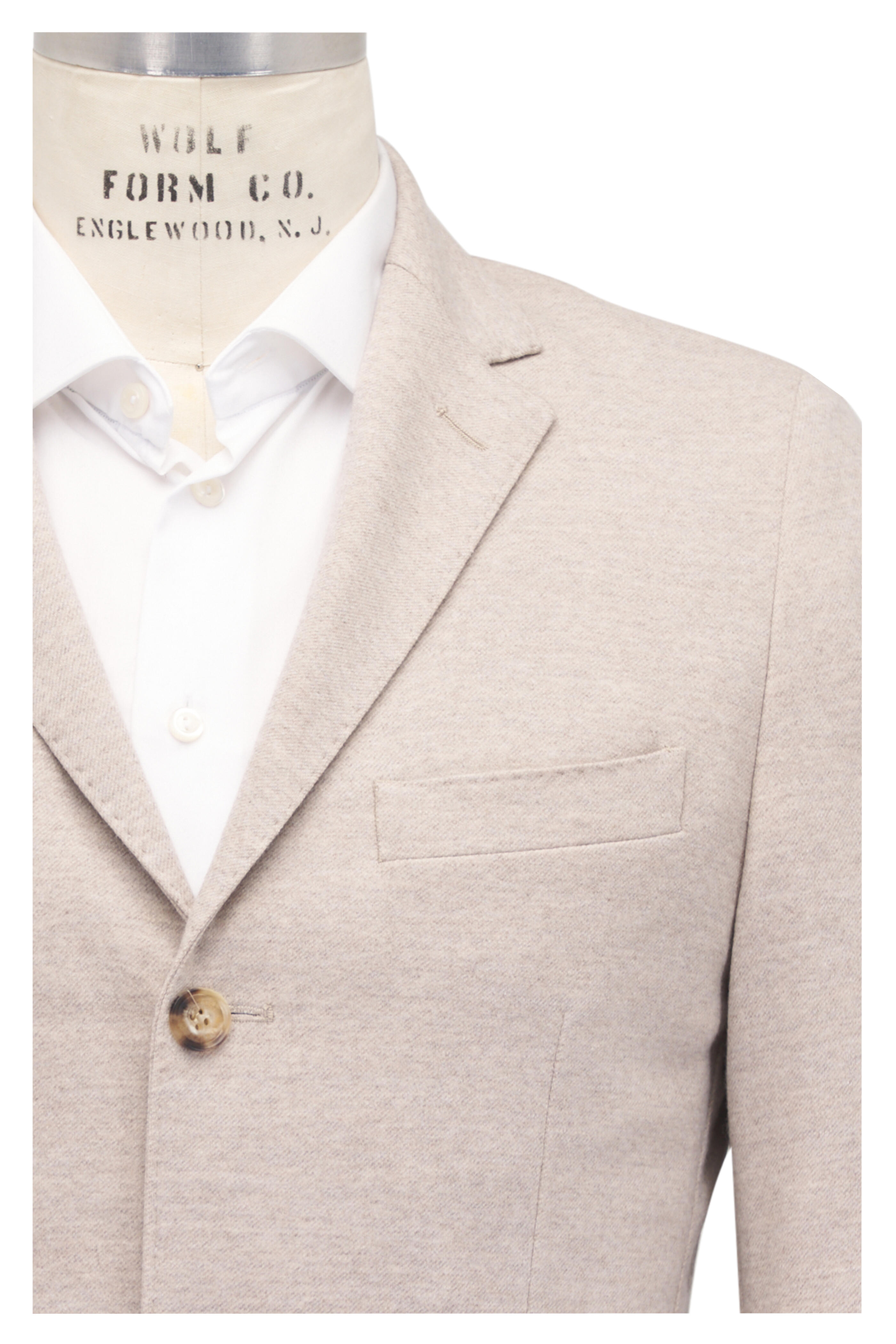 Maurizio Baldassari - Light Brown Wool Jersey Sportcoat