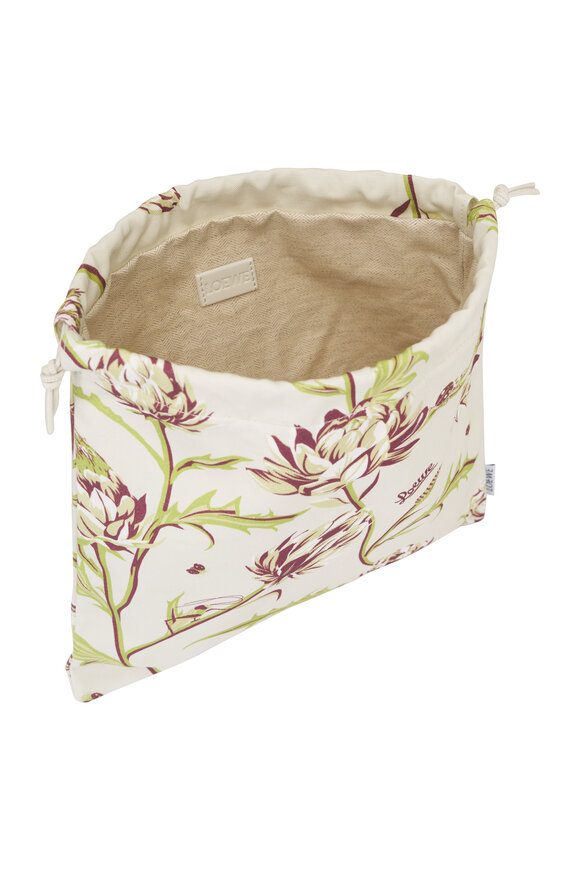 Loewe Small White Artichoke Print Drawstring Pouch - view 4