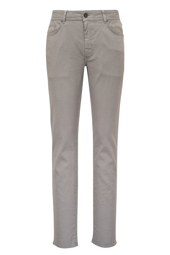 Barmas Olive Linen & Cotton Stretch Five Pocket Pant
