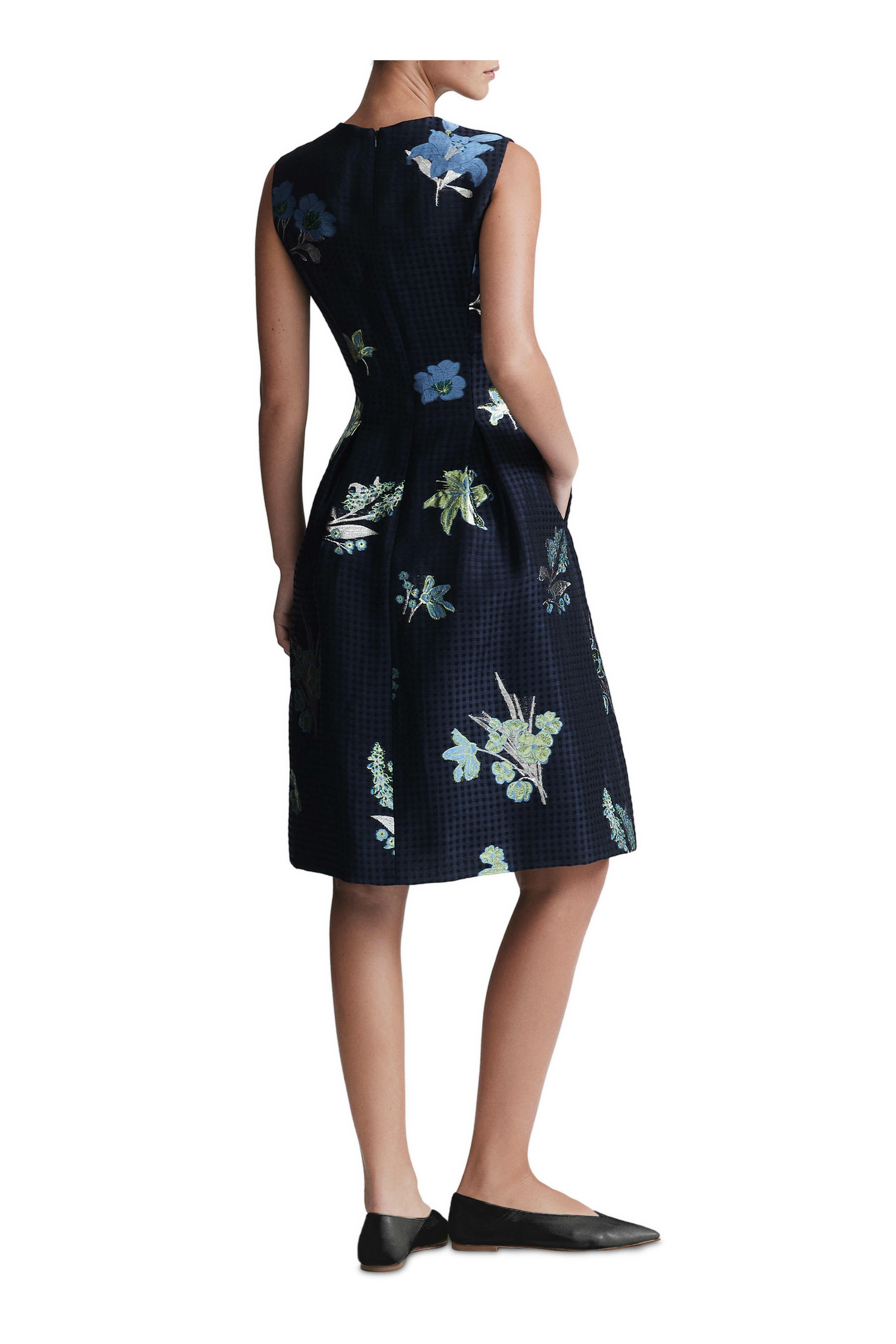 Lela Rose - Betsy Navy Blue Floral Dress | Mitchell Stores