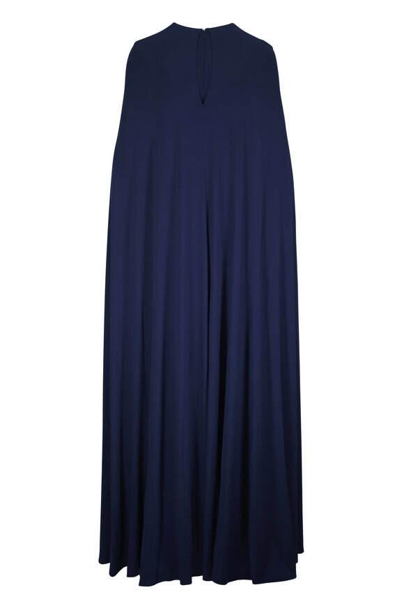 Simkhai Midnight Stretch Jersey Draped Demi Cape Gown - view 3