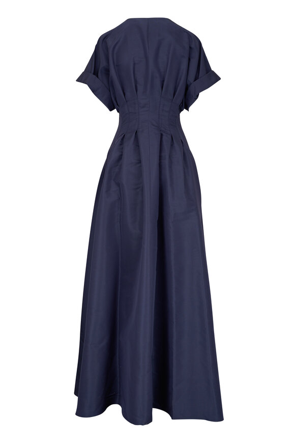 Carolina Herrera - Midnight Short Sleeve Button Front Gown