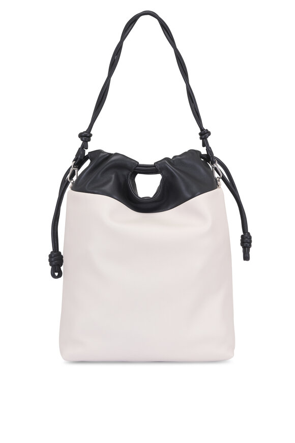 Loewe Flamenco Black & Light Ghost Leather Tote - view 8