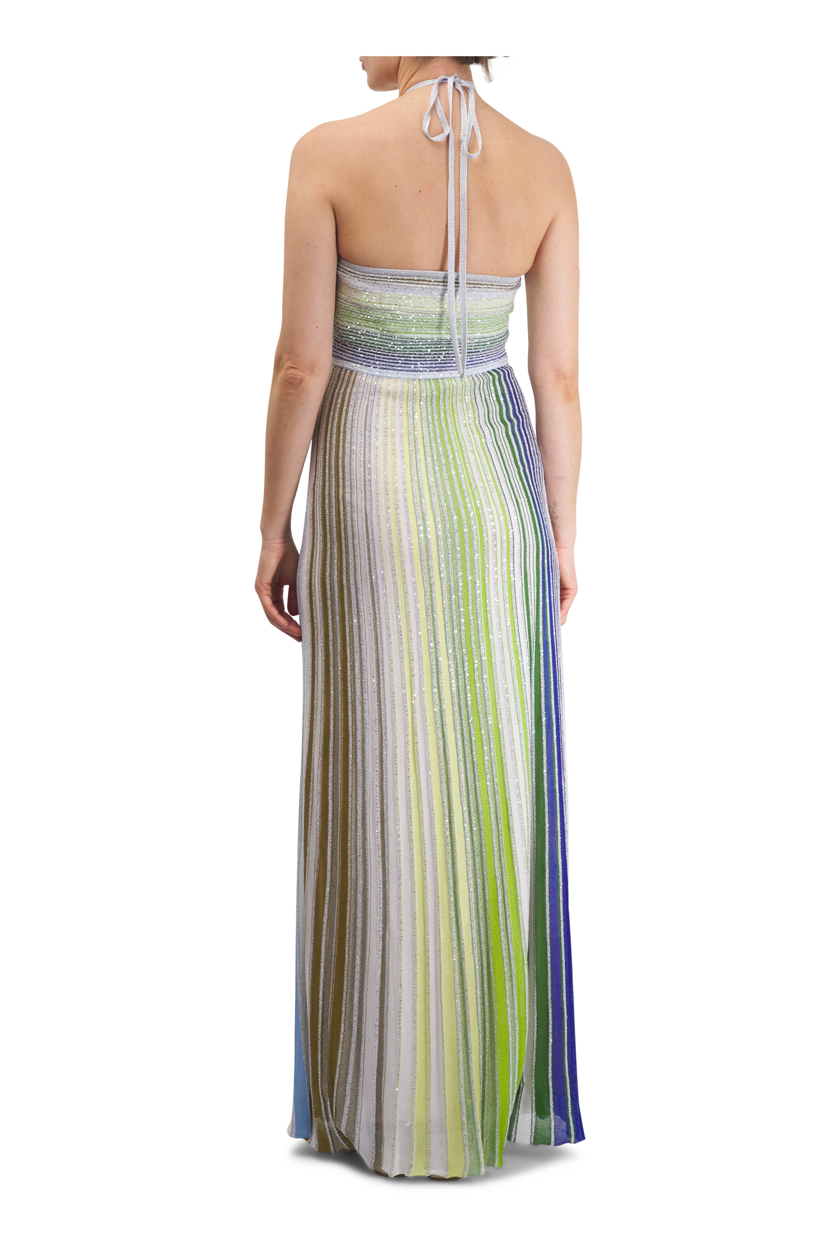 Missoni - Sleeveless Multicolor Ribbed Maxi Dress