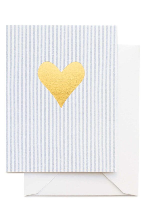 Sugar Paper Ticking Stripe Heart Card