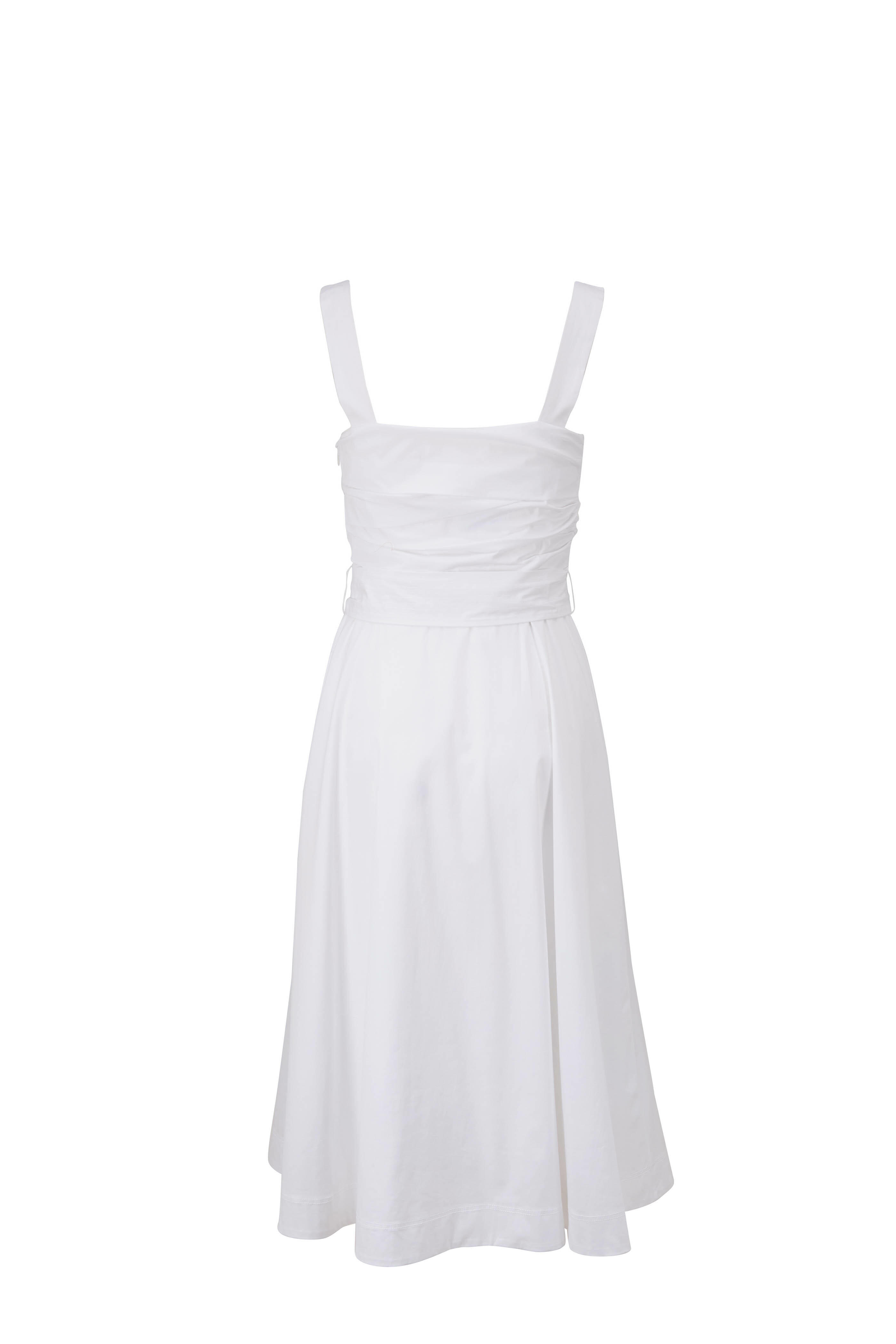 Veronica Beard - Positano White Cotton Sleeveless Dress