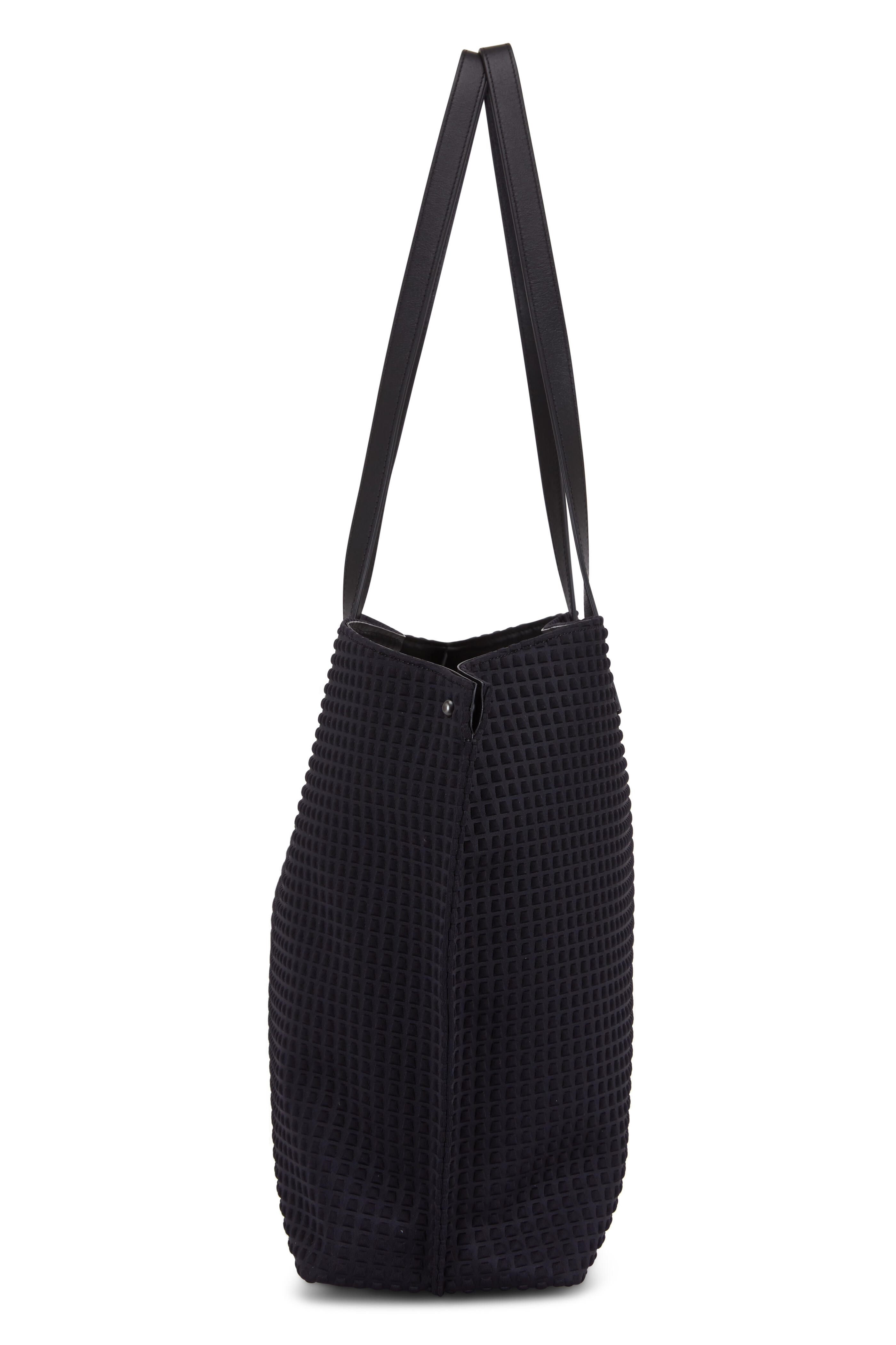 Akris - AI Black Embossed Techno Medium Shoulder Bag