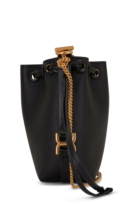 Chloé - Marcie Black Leather Micro Bucket Bag