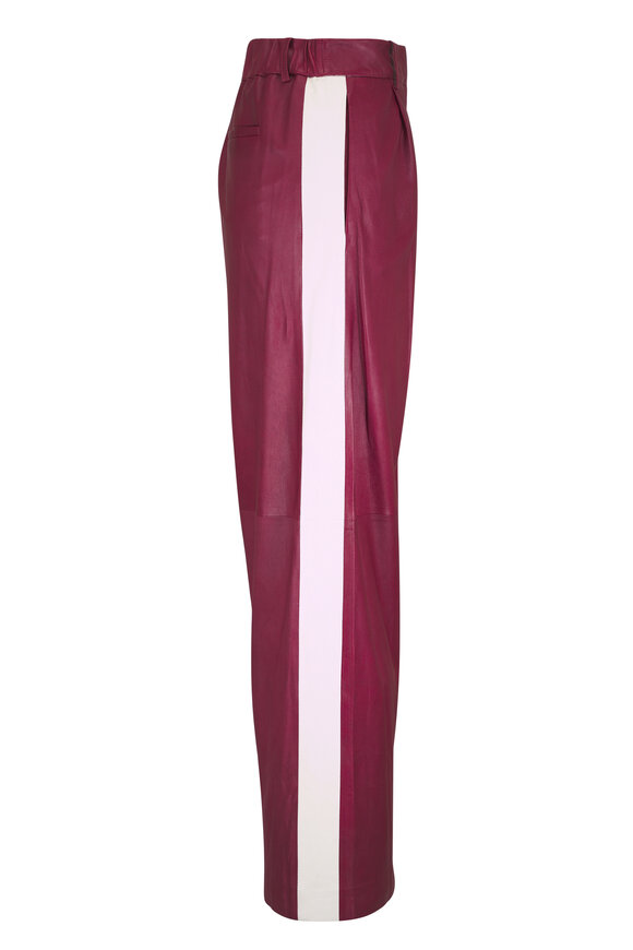 TWP Hudson With Tux Stripe Karanda Red Leather Pant - view 5