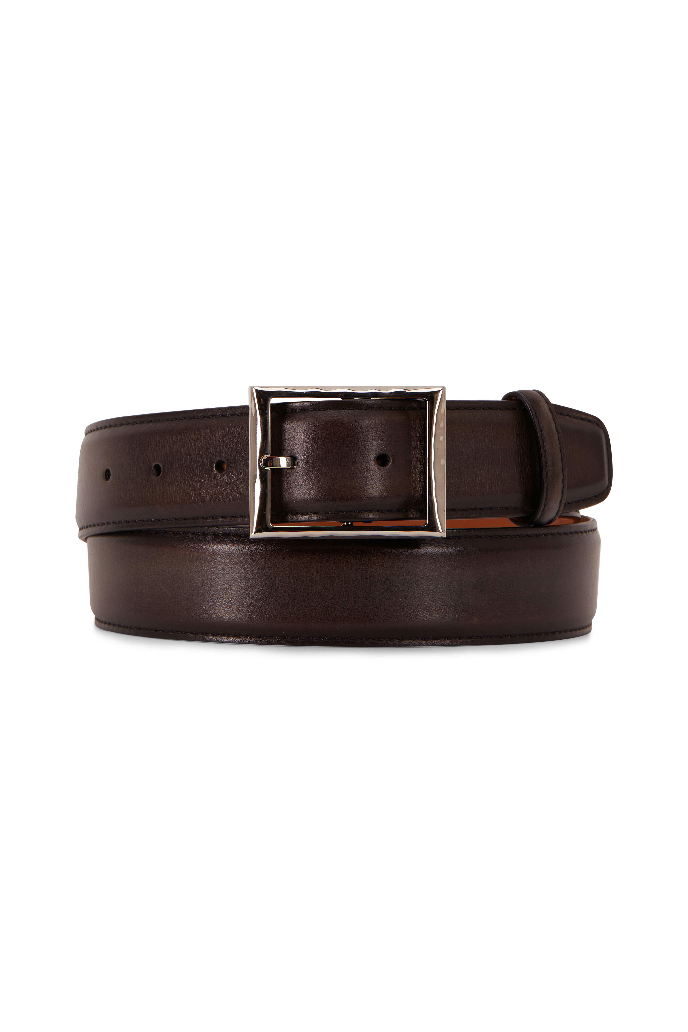 Berluti - Classic Ice Brown Leather Belt | Mitchell Stores