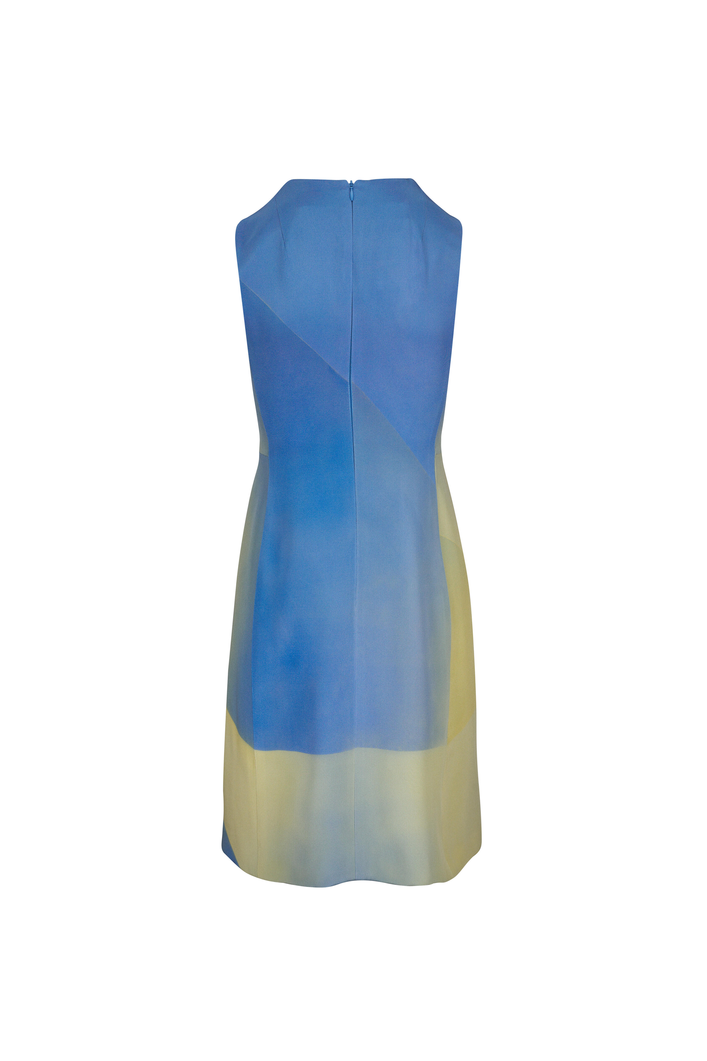 Akris - Blue & Yellow Sunburst Silk Dress
