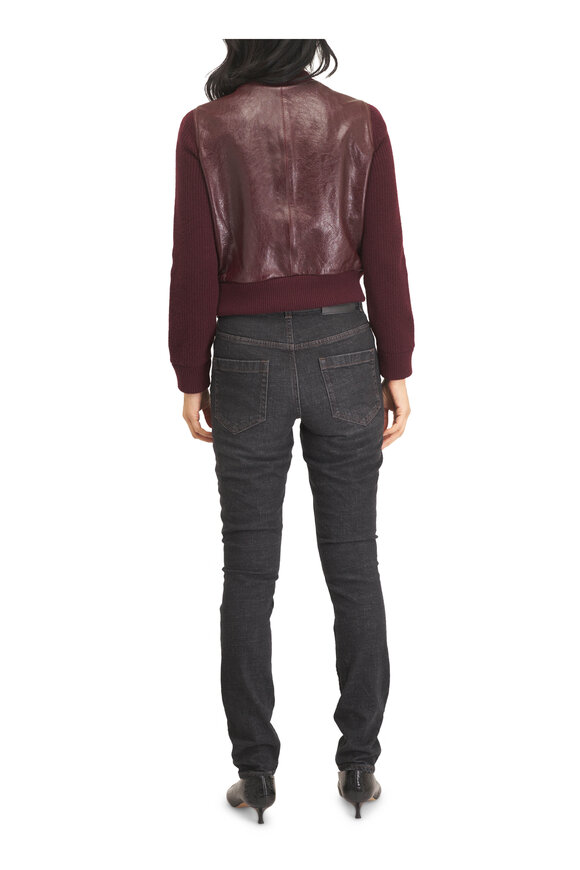 Dorothee Schumacher It's A Match Burgundy Mixed Media Jacket - view 3