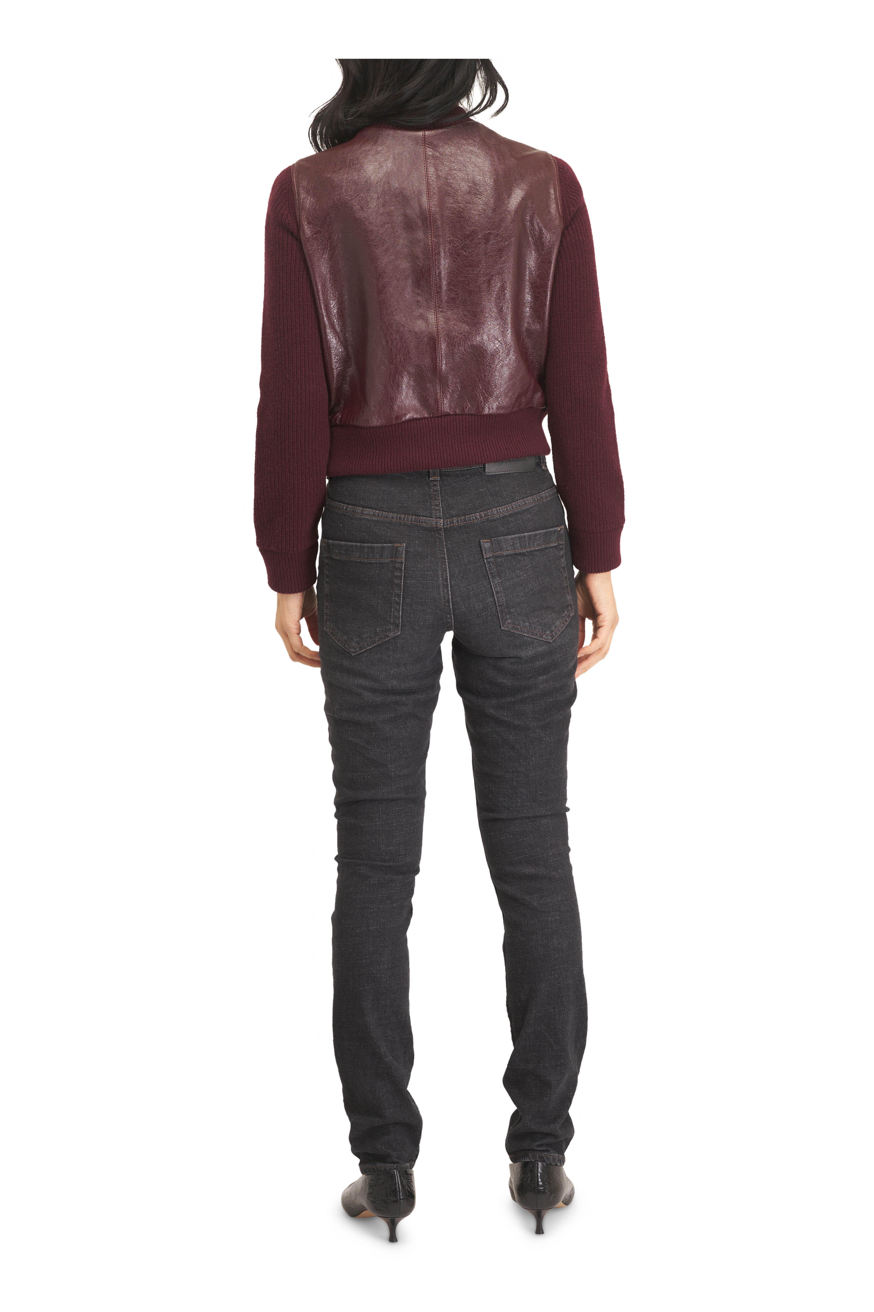 Dorothee Schumacher - It's A Match Burgundy Mixed Media Jacket