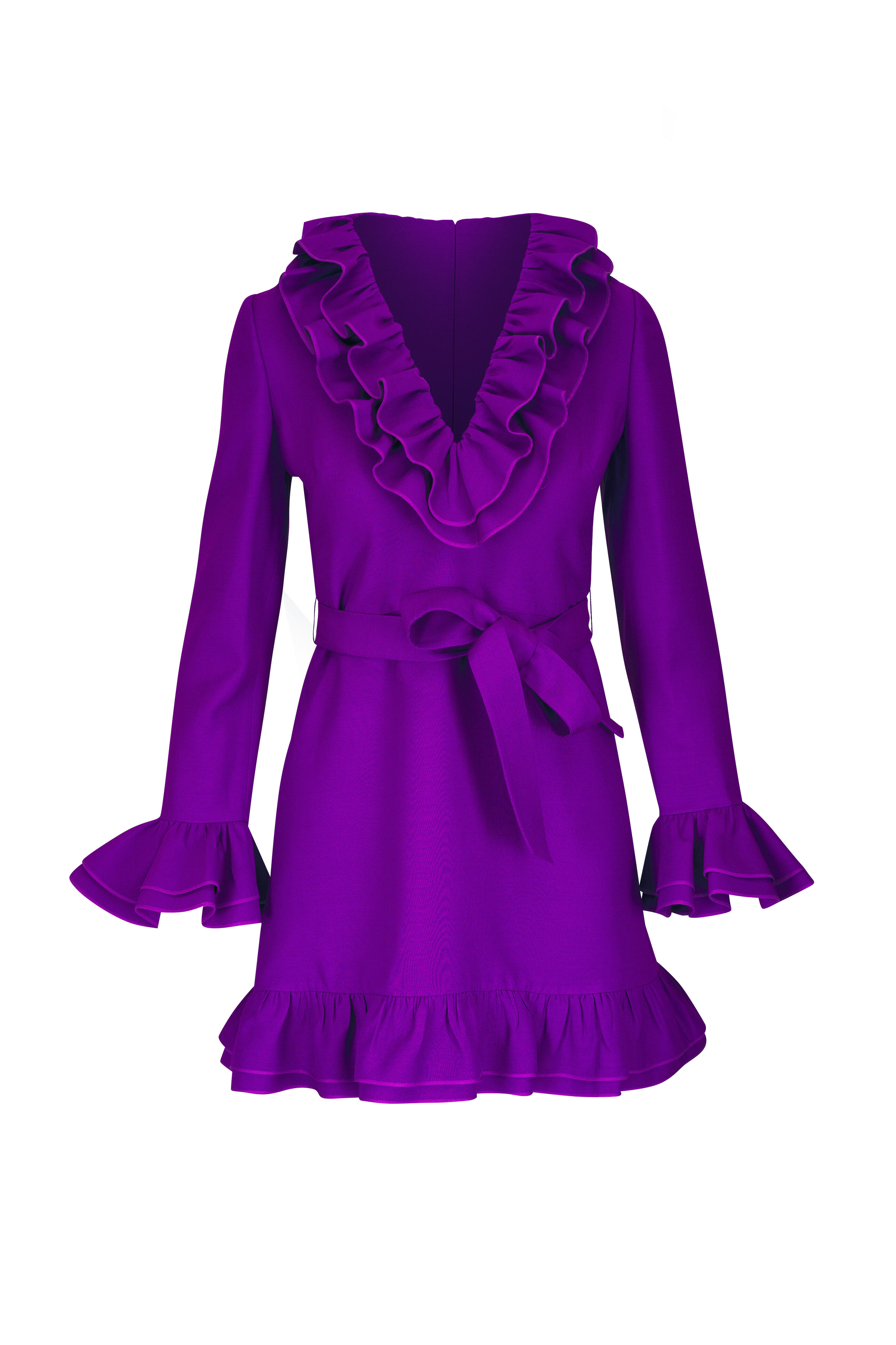 Valentino - Purple Crepe Couture Mini Dress