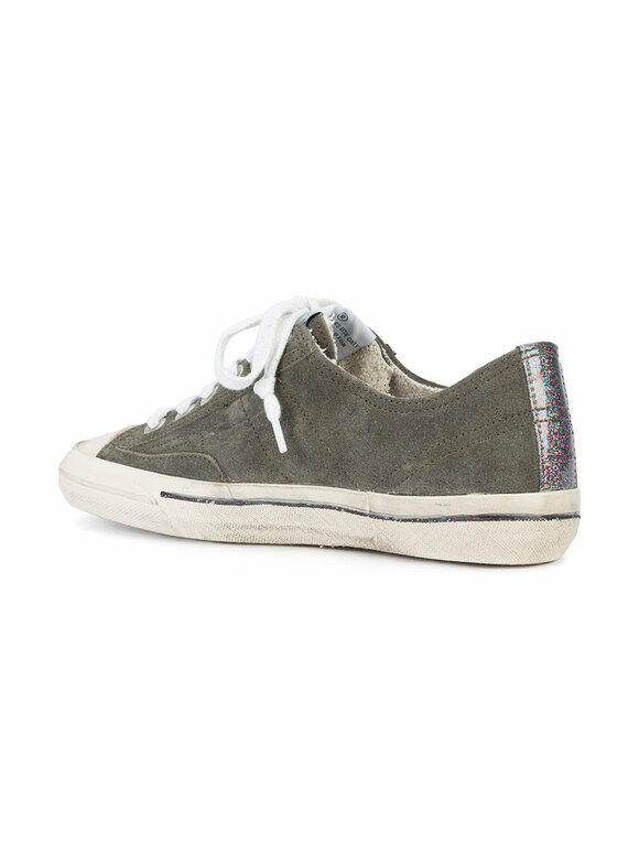 Golden Goose - Women's V-Star Military Green Suede Sneaker