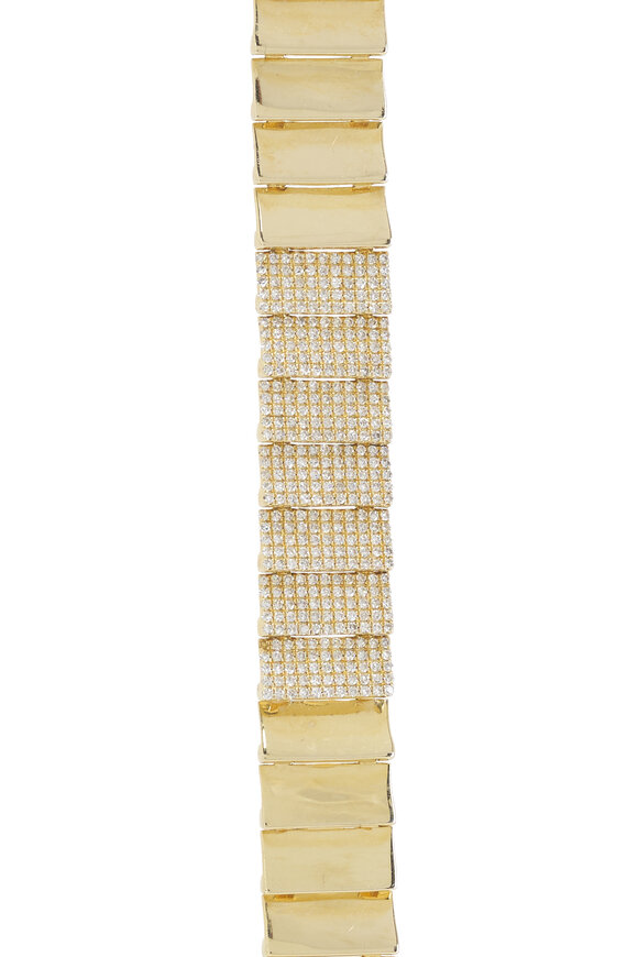 Kai Linz - Yellow Gold Ruffle Diamond Bracelet