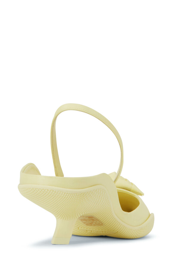 Prada - Yellow Nylon Pointed Slingback, 45mm 