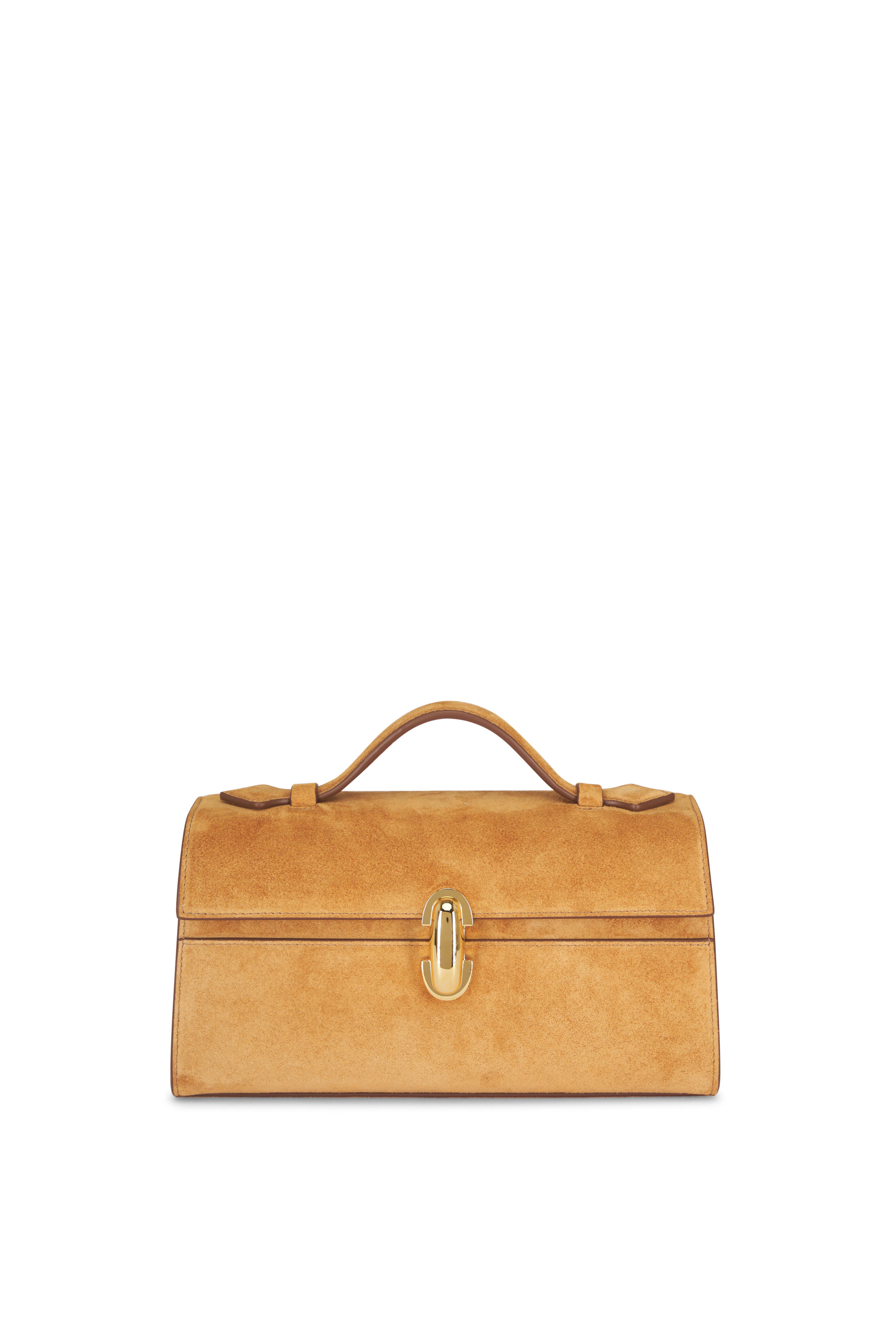 Savette - Symmetry Pochette Saddle Suede Top Handle Bag