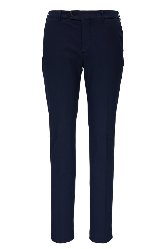 Brunello Cucinelli - Navy Blue Cotton Cargo Slim Fit Pant