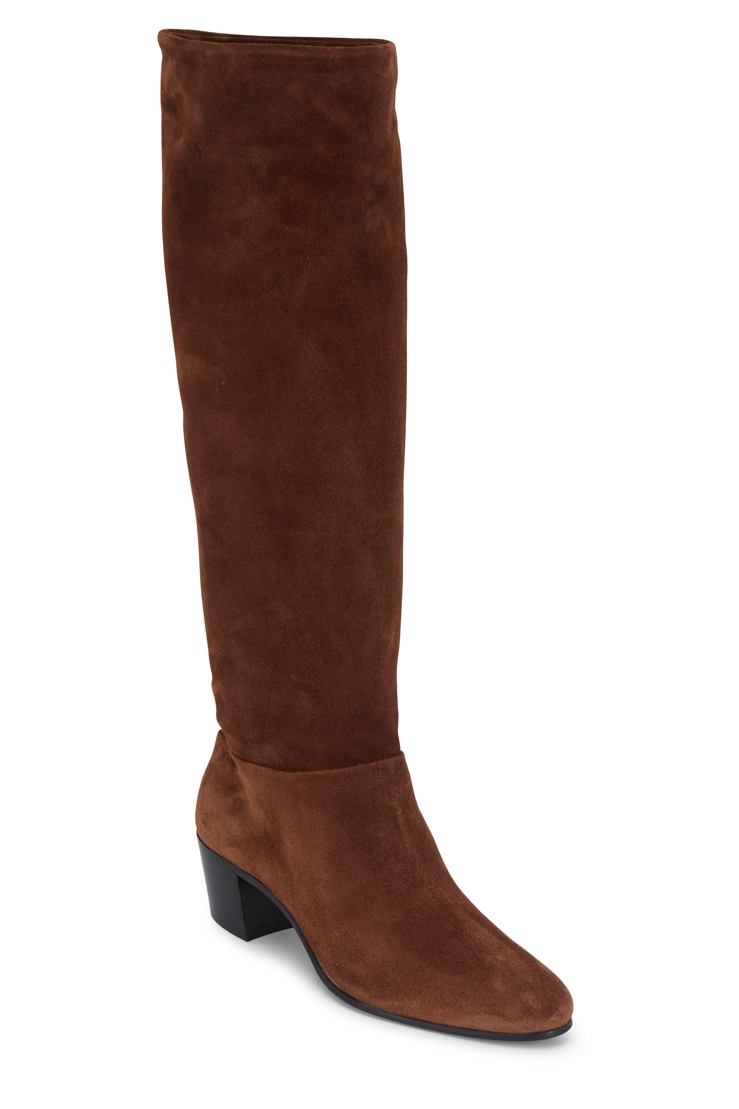 Prada - Brown Suede Slouchy Tall Boot, 45mm