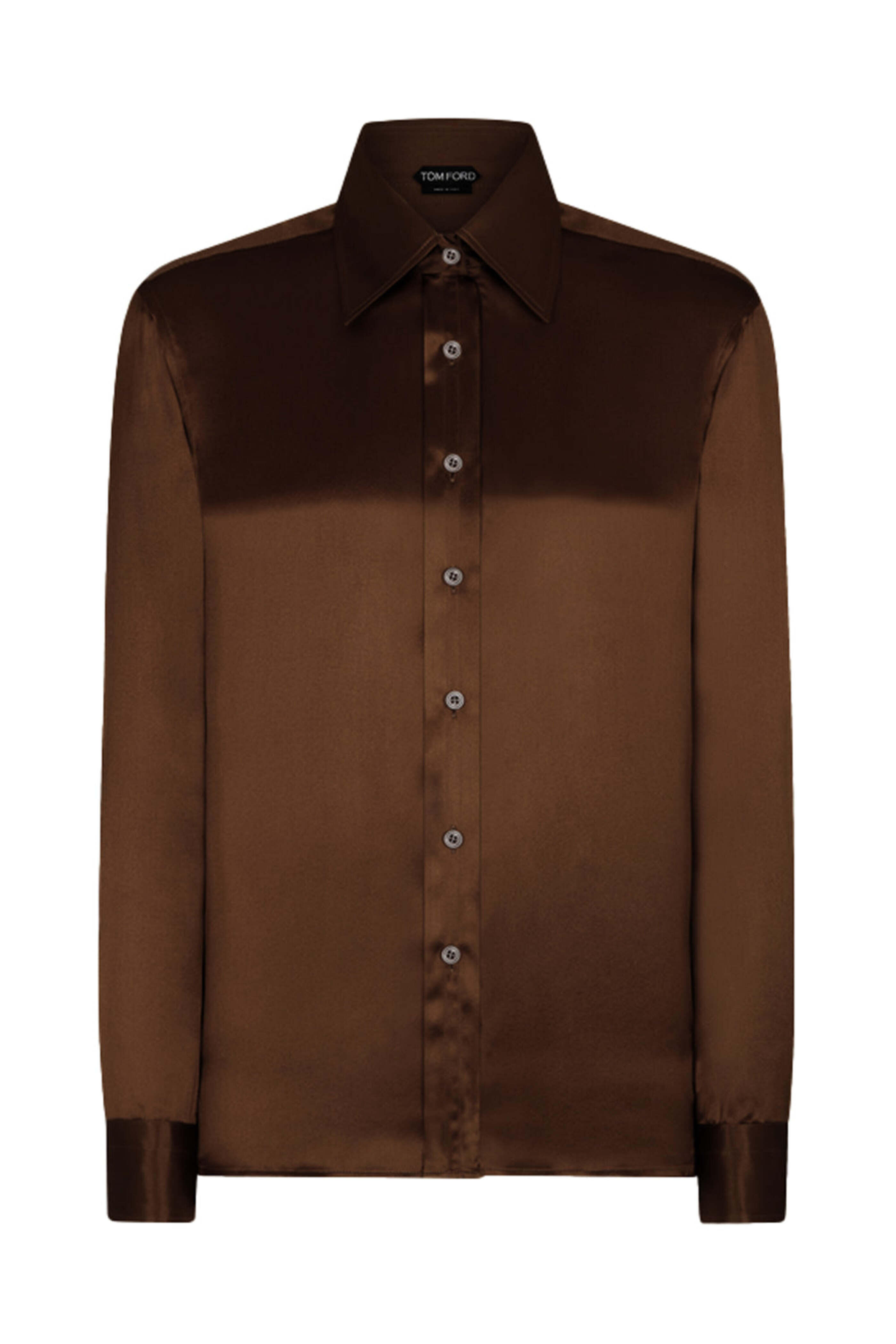 Tom Ford - Wood Brown Fluid Button Down Shirt
