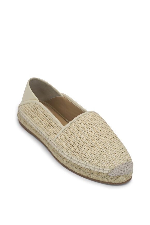 Manolo Blahnik Espadra Cream Raffia Flat Espadrille