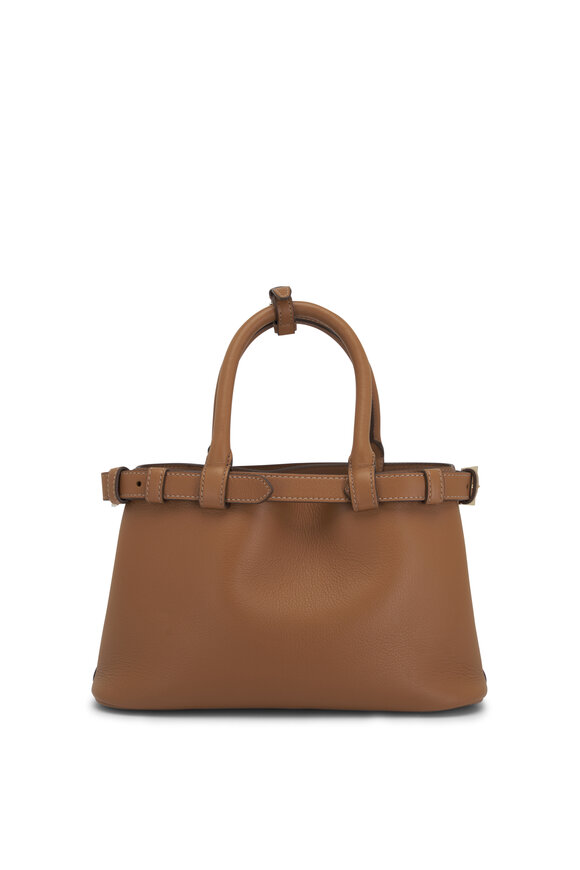 Prada - Small Caramel Leather Belted Satchel Bag 