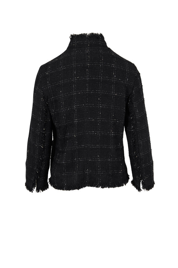 Akris Punto - Black & Cream Tweed Crop Jacket