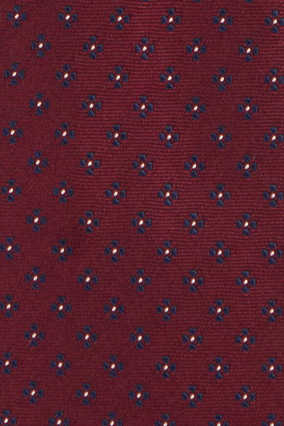 Geoff Nicholson Red & Navy Micro Floral Necktie - view 2