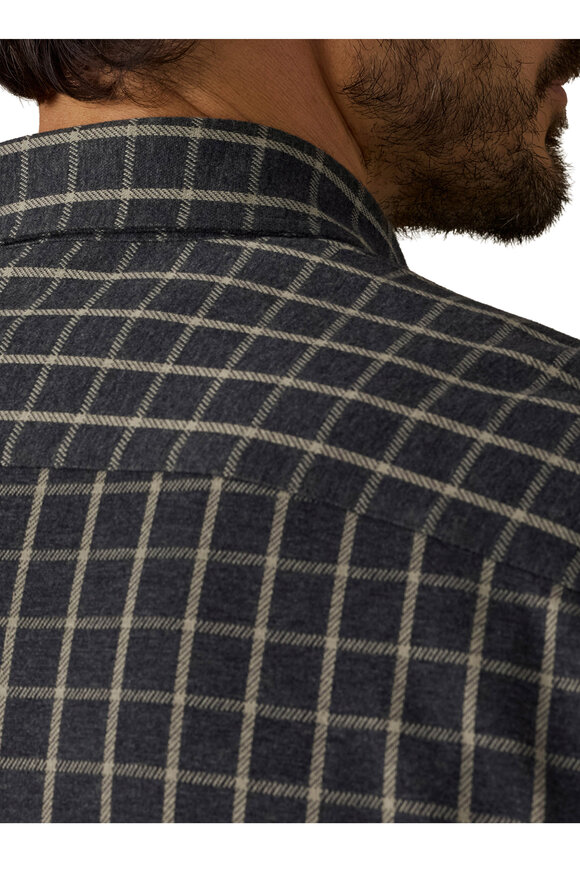 Faherty Brand Coastline Charcoal Gray Plaid Knit Sport Shirt - view 6