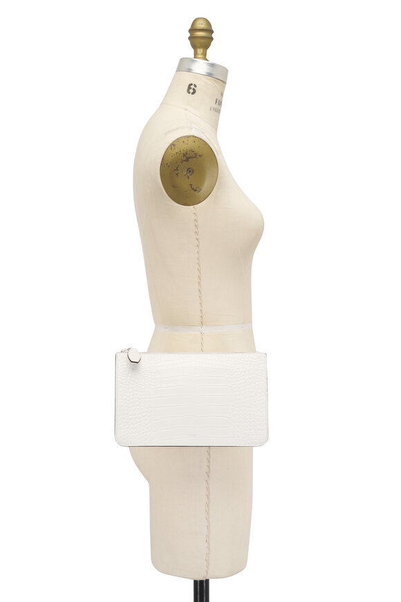 Totême Threefold White Embossed Leather Clutch - view 6