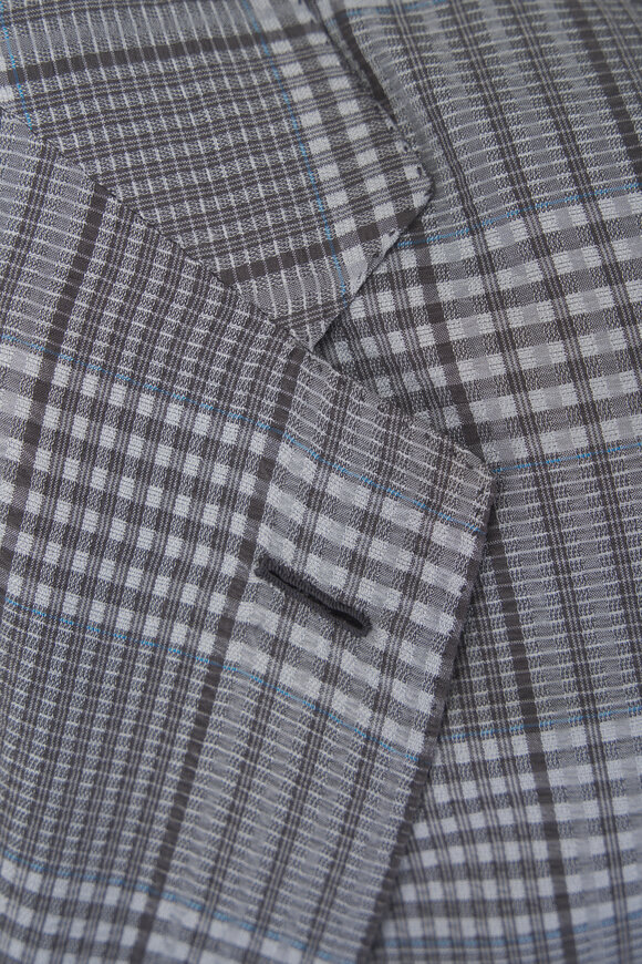 Brioni Anthracite Plaid Silk Seersucker Sportcoat - view 3