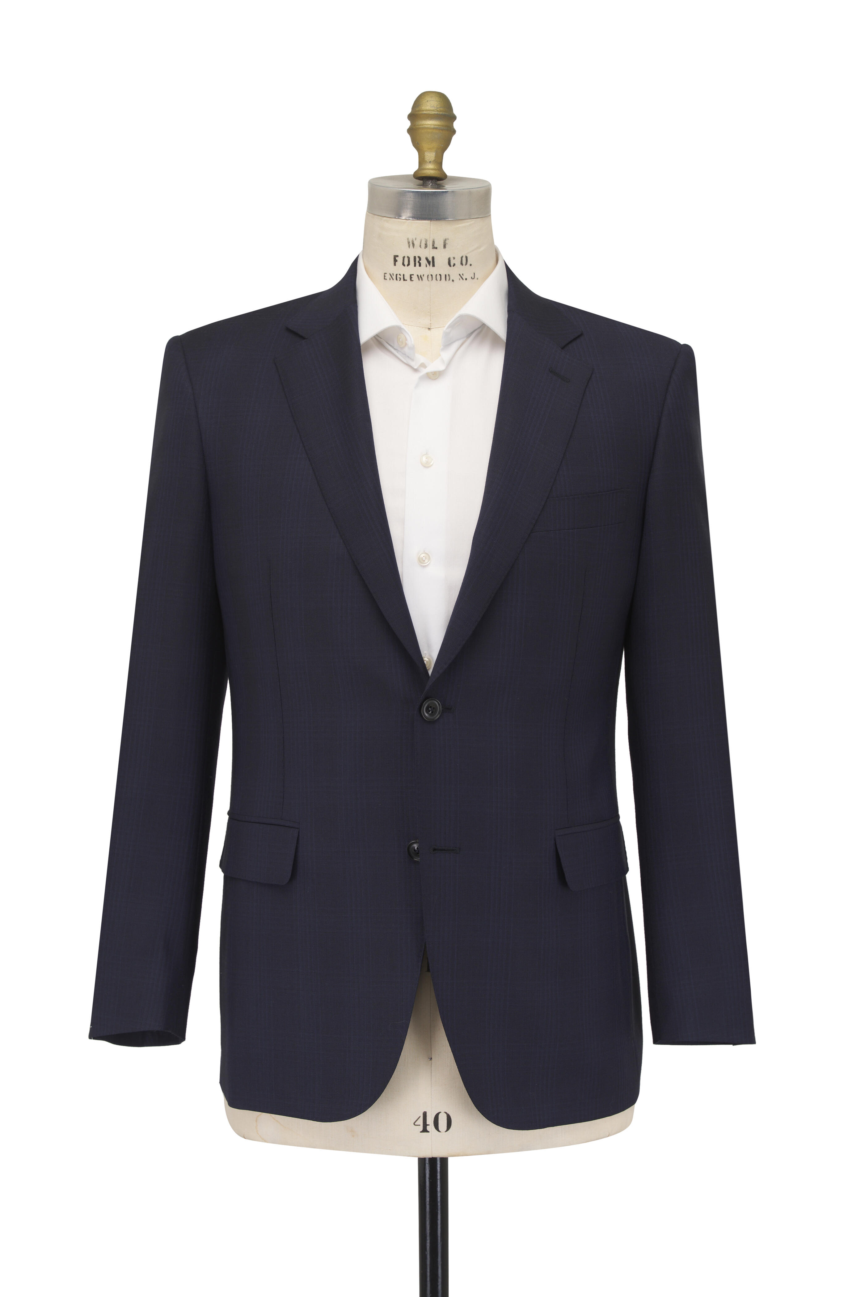 Canali - Navy Tonal Plaid Wool 150's Suit