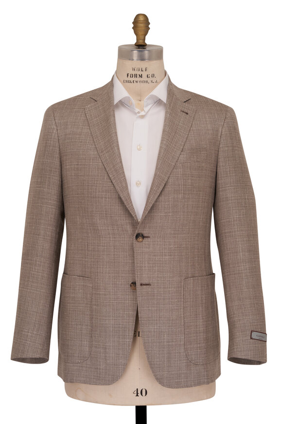 Canali - Solid Tan Wool, Silk & Linen Sportcoat 