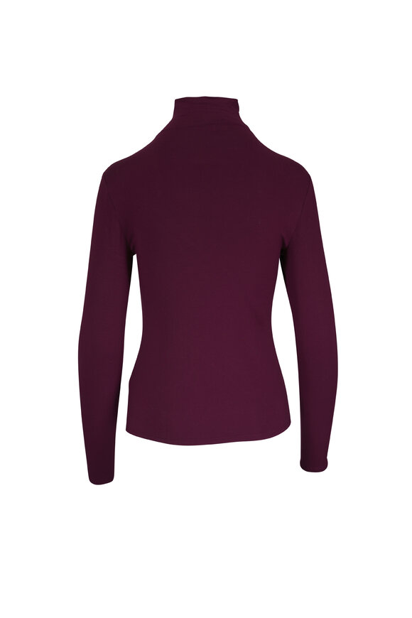 Lafayette 148 New York Aubergine Funnel Neck Sweater - view 2
