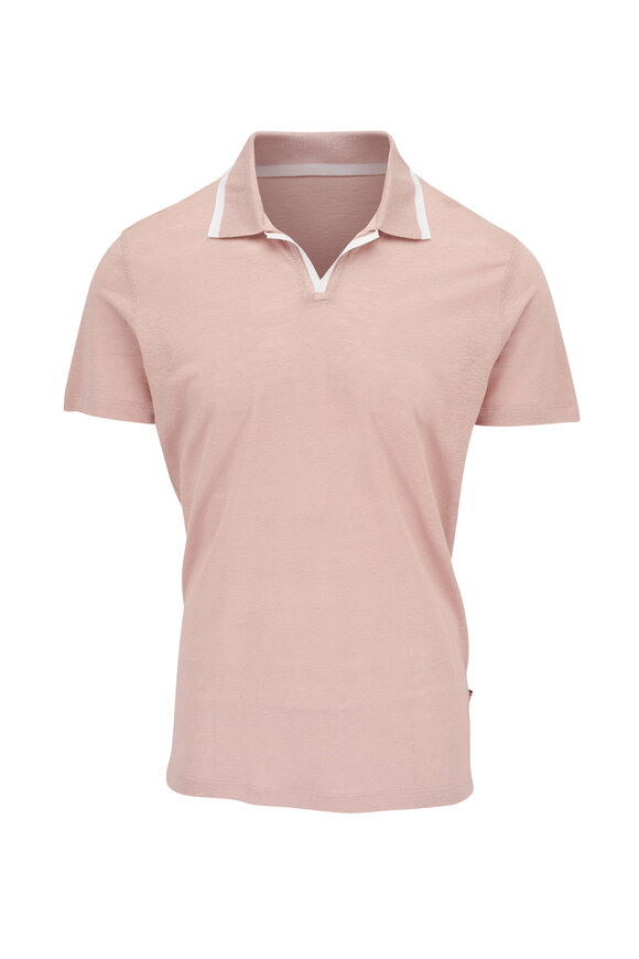 Orlebar Brown - Seashell Pink Linen Polo